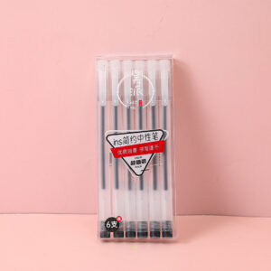Simple gel pen 6pcs-black - Image 3
