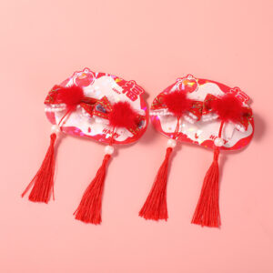 New Year Series Fabric Hair Clip - 10 - Image 1
