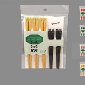 Nail Pattern Alloy Chopsticks 5 Pairs-Mixed Color-B-261 - Image 1