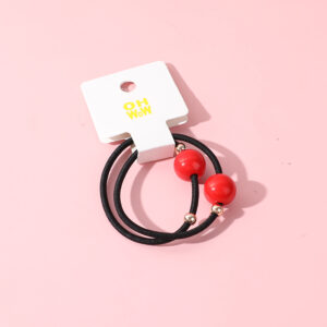 Small round bead fashion rubber band-2PCS - Image 1