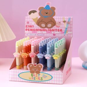 Cat Paw Dual-Tip Pen (Highlighter + Gel Pen) - Image 1