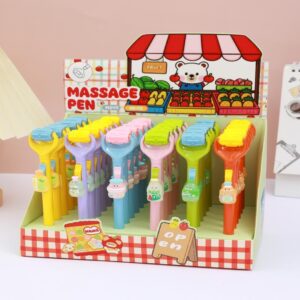 Drink Bottle Massage Roller Gel Pen – Black - Image 1