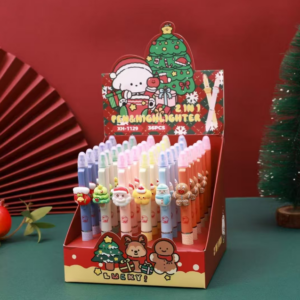 Christmas Dual-Tip Pen (Highlighter + Gel Pen) - Image 1