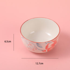 4.65 Diamond-Pattern "Spring Bloom" Ceramic Bowl(with inner box) - Image 2
