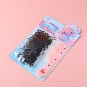 Hang Card Hair Tie and Comb Set – Black - Image 1