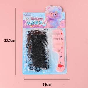 Hang Card Hair Tie and Comb Set – Black - Image 2