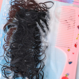 Hang Card Hair Tie and Comb Set – Black - Image 3