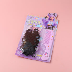 Hang Card Scrunchie and Comb Set – Black - Image 1