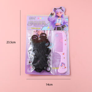 Hang Card Scrunchie and Comb Set – Black - Image 2
