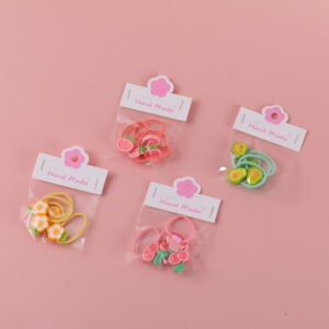 Fruit Series Children's Hair Ties 4pcs - Image 1
