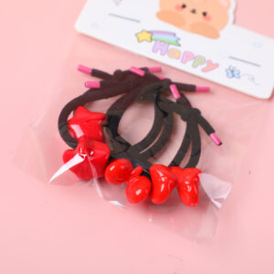 Red Series Children's Hair Ties 4pcs - Image 3