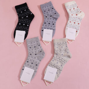 Fair Isle Women's Mid-Calf Socks 36 - Image 1