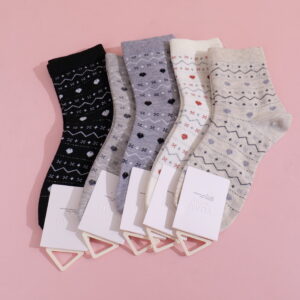 Fair Isle Women's Mid-Calf Socks 36 - Image 2