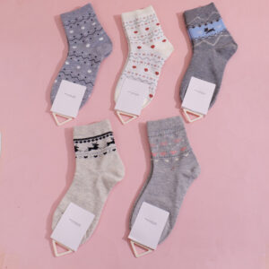 Fair Isle Women's Mid-Calf Socks -9 - Image 1