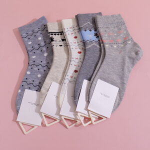 Fair Isle Women's Mid-Calf Socks -9 - Image 2