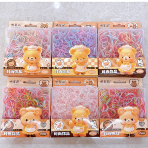 Cartoon bear square boxed small colorful rubber band - Image 1
