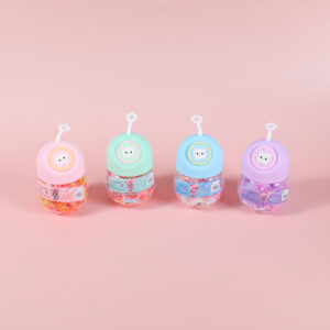 Colorful Cartoon Slanted Bottle Hair Tie with Hanging Strap - Image 1