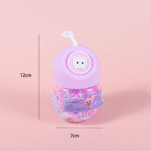 Colorful Cartoon Slanted Bottle Hair Tie with Hanging Strap - Image 2