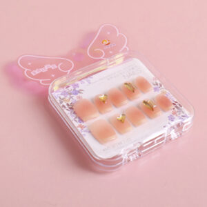 Medium Acrylic Box Short Iridescent Drill-Pointed Press-On Nails ZJ1024 - Image 2