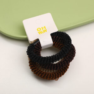 Textured Brown Hair Ties 4pcs - 4 - Image 1