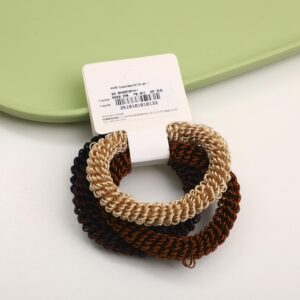 Textured Brown Hair Ties 4pcs - 4 - Image 2