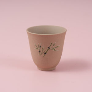 Rough Pottery Pedestal Teacup – Pattern Design (with inner box) 50ml - Image 1