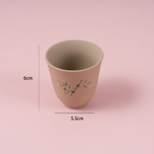 Rough Pottery Pedestal Teacup – Pattern Design (with inner box) 50ml - Image 2