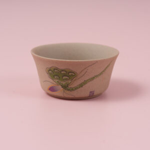 Rough Pottery Wide-Mouth Teacup – Pattern Design (with inner box) 50ml - Image 1