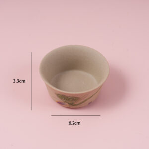 Rough Pottery Wide-Mouth Teacup – Pattern Design (with inner box) 50ml - Image 2