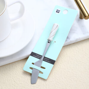 Hexagonal platinum ceramic handle moon cake knife - Image 1