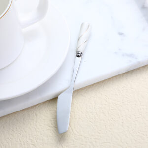 Hexagonal platinum ceramic handle moon cake knife - Image 4