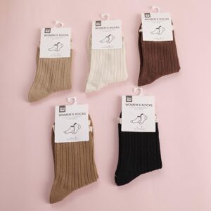 Lace Coffee Women's Mid-Calf Socks - Image 1