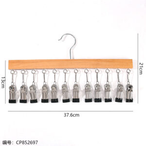 Wooden Viral Sock Hanger with 12 Clips - Image 3