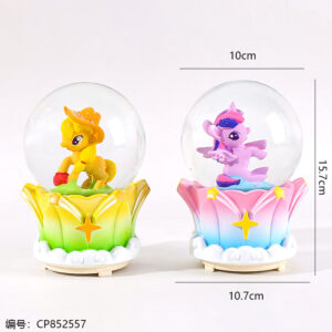 8H016 Colorful Pony Snowfall Light-Up Large Snow Globe - Image 3