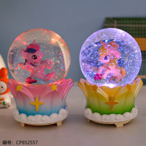 8H016 Colorful Pony Snowfall Light-Up Large Snow Globe - Image 4