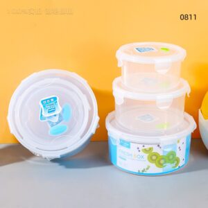 Round fresh-keeping box 3pcs set-0811 - Image 1