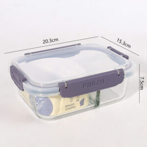 Rectangular two-compartment fresh-keeping box 1000ml-1605 - Image 3