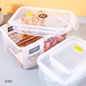Transparent rectangular storage box 3-piece set-6702 - Image 3