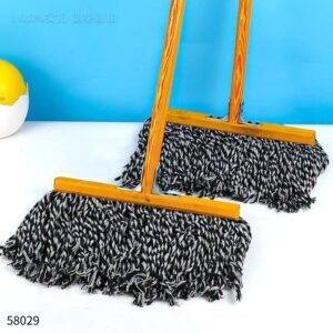 40 Square Wooden Handle Line Mop 20's - Image 1