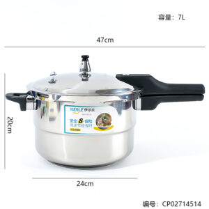 Yierle 24CM Stainless Steel High Pressure Cooker 7L - Image 3