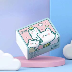 Cartoon cat draw-type facial tissue 400 sheets - Image 1