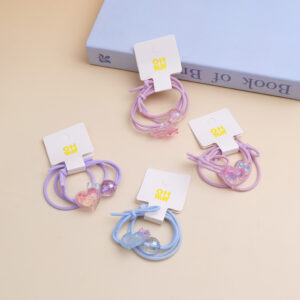 Diamond-Cut Kids Hair Ties – 2pcs-4 - Image 1