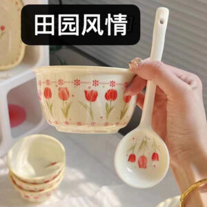 Influencer pastoral style ceramic spoon - Image 1