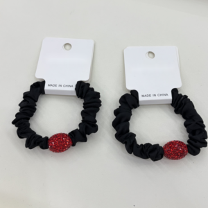 Olive-Shaped Rhinestone Hair Ties - Image 1