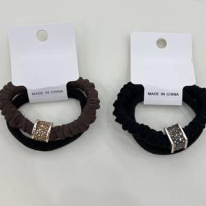 Square Rhinestone Hair Ties 2pcs - Image 1
