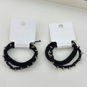 Rhinestone Ring Hair Ties 2pcs - Image 1