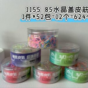 Crystal-Cover Hair Ties - Colorful - Image 1