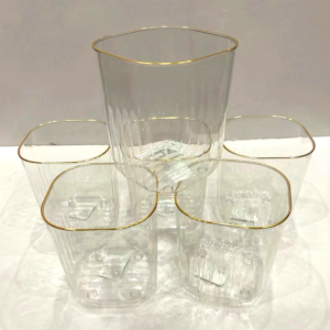 Crystal storage bucket with gold rim 8-12 - Image 1