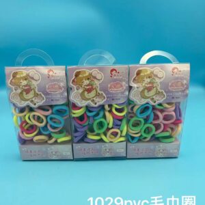 Terry hair tie with PVC box-1 - Image 1
