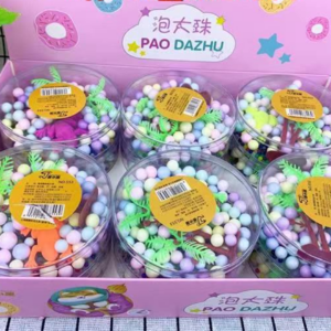 Round box large beads colored clay-553 - Image 1